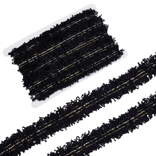 FINGERINSPIRE 4.5 m Schwarzer Luxus Tweed Spitzenbesatz 26mm Breites Band Stoffbesatz Luxuriöser Tweed Polyesterbesatz Schwarzer Bestickter Besatz Für Kostüme DIY Basteln Nähen Schmuckherstellung FINGERINSPIRE 4.5 m Schwarzer Luxus Tweed Spitzenbesatz 26mm Breites Band Stoffbesatz Luxuriöser Tweed Polyesterbesatz Schwarzer Bestickter Besatz Für Kostüme DIY Basteln Nähen Schmuckherstellung von FINGERINSPIRE