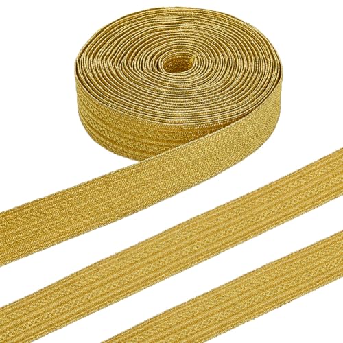 FINGERINSPIRE 4.57 m Militär Bolzenborte 16mm Dunkelgolden Metallisch Zum Nähen Polyester Gimpen Dekorband Für Manschettenabzeichen Dekoration Geschenkverpackung Uniform Schulterklappen von FINGERINSPIRE