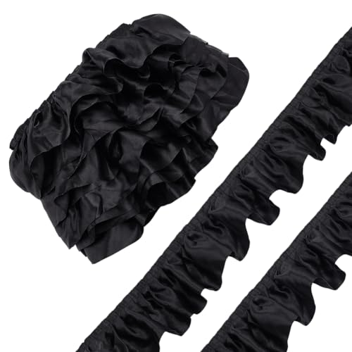 FINGERINSPIRE 4.57 m Schwarzes Satin Rüschenband 82mm Breit Zum Nähen Rüschen Spitzenbesatz Gerüschter Rand Spitzenbesatzbänder Für Kleidungszubehör DIY Nähen Basteln Dekoration Geschenkverpackungen FINGERINSPIRE 4.57 m Schwarzes Satin Rüschenband 82mm Breit Zum Nähen Rüschen Spitzenbesatz Gerüschter Rand Spitzenbesatzbänder Für Kleidungszubehör DIY Nähen Basteln Dekoration Geschenkverpackungen von FINGERINSPIRE