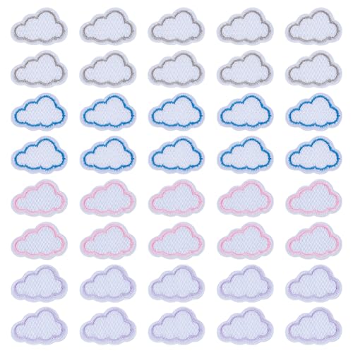 FINGERINSPIRE 40 Stück Mini Wolken Aufbügler Mit Verschiedenfarbigem Rand Bestickte Applikation In Wolkenform Zum Aufbügeln/Aufnähen Für Kleidung Basteln Dekoration FINGERINSPIRE 40 Stück Mini Wolken Aufbügler Mit Verschiedenfarbigem Rand Bestickte Applikation In Wolkenform Zum Aufbügeln/Aufnähen Für Kleidung Basteln Dekoration von FINGERINSPIRE