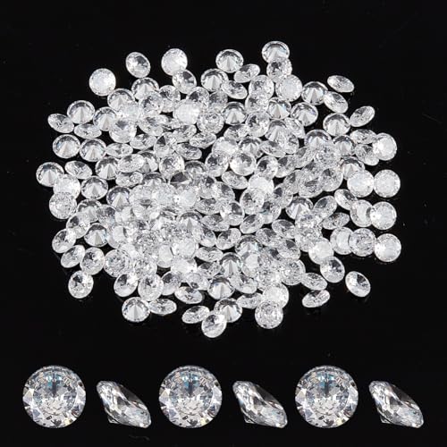 FINGERINSPIRE 440 Stück 4mm Runder Zirkonia Stein Klare Klasse A Lose CZ Diamanten Winzige Facettierte Strass Cabochons Spitze Rückseite Kristall Diamanten Für Ringe Ohrringe Schmuck DIY von FINGERINSPIRE