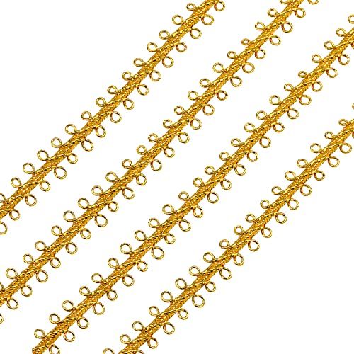 FINGERINSPIRE 45m 9mm Metallic Spitzenborte Handgefertigt Goldkreis Metallic Bordüre Handwerk Dunkle Goldrute, Dekorative Borte mit Karte für Vorhang, Schonbezug, DIY-Kostümzubehör FINGERINSPIRE 45m 9mm Metallic Spitzenborte Handgefertigt Goldkreis Metallic Bordüre Handwerk Dunkle Goldrute, Dekorative Borte mit Karte für Vorhang, Schonbezug, DIY-Kostümzubehör von FINGERINSPIRE