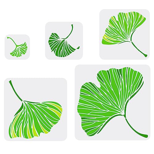 FINGERINSPIRE 5 Stück Ginkgo Biloba Malschablone 10/15/20/25/30 cm Wiederverwendbare Blattmuster Zeichenschablone Kunststoff Quadratisch Ausgehöhlte Schablone DIY Handwerk Für Wand Holzmöbel FINGERINSPIRE 5 Stück Ginkgo Biloba Malschablone 10/15/20/25/30 cm Wiederverwendbare Blattmuster Zeichenschablone Kunststoff Quadratisch Ausgehöhlte Schablone DIY Handwerk Für Wand Holzmöbel von FINGERINSPIRE