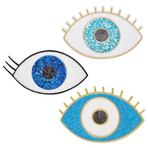 FINGERINSPIRE 5 Stück Pailletten Aufnäher Mit Bösem Blick Teufelsaugen Stickapplikation Polyester Pailletten Zum Aufnähen/Aufbügeln Augen Mit Wimpern Glitzer Pailletten Applikation Reparaturflicken FINGERINSPIRE 5 Stück Pailletten Aufnäher Mit Bösem Blick Teufelsaugen Stickapplikation Polyester Pailletten Zum Aufnähen/Aufbügeln Augen Mit Wimpern Glitzer Pailletten Applikation Reparaturflicken von FINGERINSPIRE