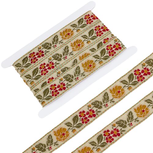 FINGERINSPIRE 5 m Blumenband Mit Stickerei Im Ethnischen Stil 32mm Breit Blasses Goldruten Blumenband Floral Besticktes Jacquardband Vintage Webbesatz Für Heimwerker Basteln Nähen Kleidungszubehör FINGERINSPIRE 5 m Blumenband Mit Stickerei Im Ethnischen Stil 32mm Breit Blasses Goldruten Blumenband Floral Besticktes Jacquardband Vintage Webbesatz Für Heimwerker Basteln Nähen Kleidungszubehör von FINGERINSPIRE