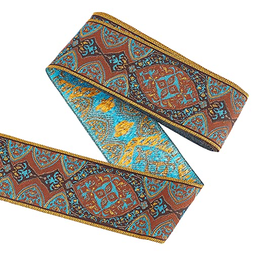 FINGERINSPIRE 5 m Jacquard Band 50 mm Breit Vintage Blumenstickerei Mit Blattmustern Sattelbraun Polycotton Boho Bestickter Bortenstoff Zum Nähen Basteln Heimdekoration FINGERINSPIRE 5 m Jacquard Band 50 mm Breit Vintage Blumenstickerei Mit Blattmustern Sattelbraun Polycotton Boho Bestickter Bortenstoff Zum Nähen Basteln Heimdekoration von FINGERINSPIRE