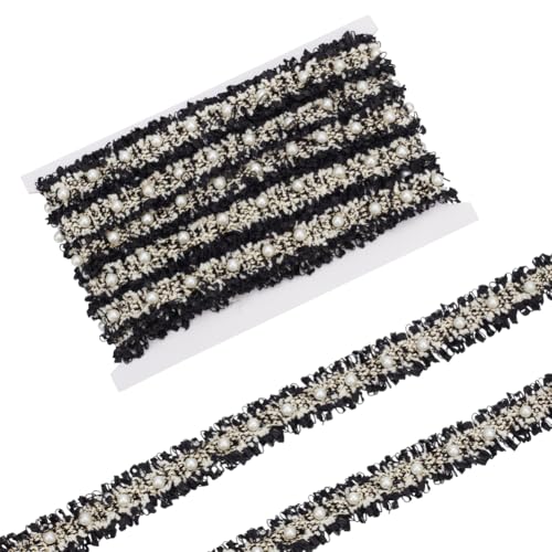 FINGERINSPIRE 5.5 m Perlen Tweed Besatzband 24mm Breit Schwarzes Besatzband Mit Perlen Polyester Plissee Perlenband Zum Nähen Perlen Blumenband Für Selbstgemachte Kleidung Kleiderdekoration FINGERINSPIRE 5.5 m Perlen Tweed Besatzband 24mm Breit Schwarzes Besatzband Mit Perlen Polyester Plissee Perlenband Zum Nähen Perlen Blumenband Für Selbstgemachte Kleidung Kleiderdekoration von FINGERINSPIRE