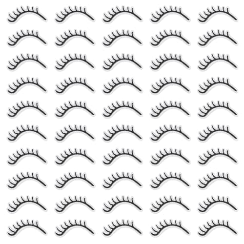 FINGERINSPIRE 50 Stück Wimpernflicken Zum Aufbügeln Wimpernapplikationen Bestickte Flicken 49x16 mm DIY Kleidung Bestickt Zum Aufbügeln/Aufnähen Reparaturflicken Für Rucksack Socken Schuhe Hüte von FINGERINSPIRE