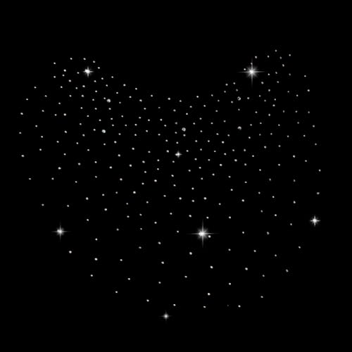 FINGERINSPIRE 6 Blatt Glitzer Strass Aufbügler Liebesherz Glas Strass Hotfix Dekorationsapplikationen für Kleidung von FINGERINSPIRE