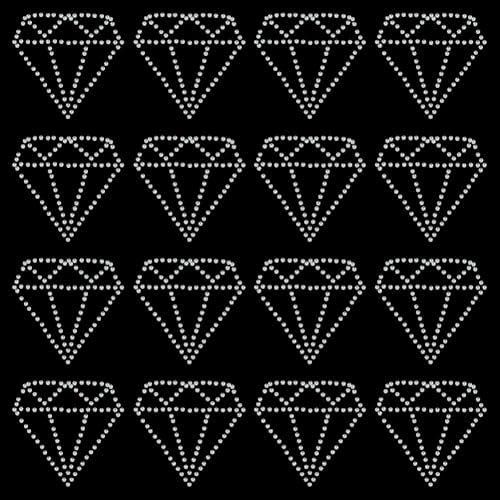 FINGERINSPIRE 6 Blatt Glitzer Strass Bügelbilder Mit Diamanten 96 Stück Hotfix Applikationen Aus Glas In Rautenform Flache Runde Kristall Strass Hotmelt Patches Für Kleidung von FINGERINSPIRE