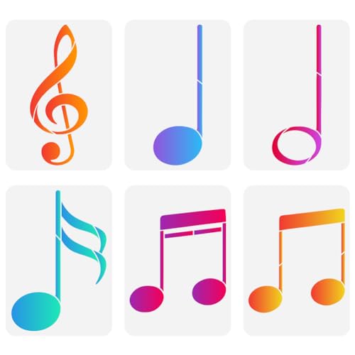 FINGERINSPIRE 6 Pcs Musik Malerei Schablone 21x29.7cm Wiederverwendbare 6 Arten Musiknoten Muster Zeichnung Vorlage DIY Kunst Musik Notation Dekoration Schablone für Malerei auf Holz Wand Stoff Möbel FINGERINSPIRE 6 Pcs Musik Malerei Schablone 21x29.7cm Wiederverwendbare 6 Arten Musiknoten Muster Zeichnung Vorlage DIY Kunst Musik Notation Dekoration Schablone für Malerei auf Holz Wand Stoff Möbel von FINGERINSPIRE