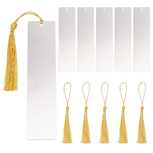FINGERINSPIRE 6 Set Blanko Lesezeichen Aus Metall Mit Loch Rechteckiges Lesezeichen Aus Edelstahl Mit Goldener Quaste DIY Leerzeichen Lesezeichen Seitenmarkierungen Für Schüler Lehrer Buchliebhaber FINGERINSPIRE 6 Set Blanko Lesezeichen Aus Metall Mit Loch Rechteckiges Lesezeichen Aus Edelstahl Mit Goldener Quaste DIY Leerzeichen Lesezeichen Seitenmarkierungen Für Schüler Lehrer Buchliebhaber von FINGERINSPIRE