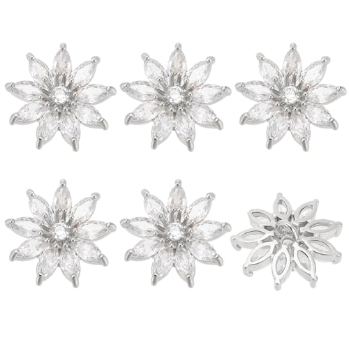 FINGERINSPIRE 6 Stück Blumen Kristall Ösenknopf 17.5 mm Zirkonia Splitter Strass Knöpfe Mit 1 Loch Kristall Platin Legierung Zum Aufnähen Flache Rückseite Klarer Zirkonia Ösenknopf Für DIY Handwerk FINGERINSPIRE 6 Stück Blumen Kristall Ösenknopf 17.5 mm Zirkonia Splitter Strass Knöpfe Mit 1 Loch Kristall Platin Legierung Zum Aufnähen Flache Rückseite Klarer Zirkonia Ösenknopf Für DIY Handwerk von FINGERINSPIRE