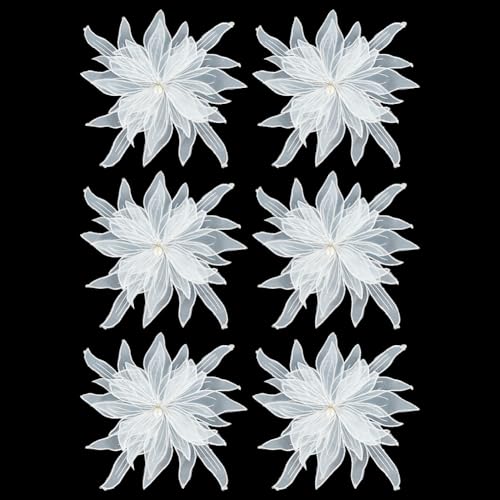 FINGERINSPIRE 6 Stück Große Organza Blumen Applikation 26.5 m Weiße Organza Ornament Flicken 3D Blumen Näh Und Reparatur Applikation DIY Kleidungs Applikation Für Hochzeits/Abendkleid Dekoration FINGERINSPIRE 6 Stück Große Organza Blumen Applikation 26.5 m Weiße Organza Ornament Flicken 3D Blumen Näh Und Reparatur Applikation DIY Kleidungs Applikation Für Hochzeits/Abendkleid Dekoration von FINGERINSPIRE