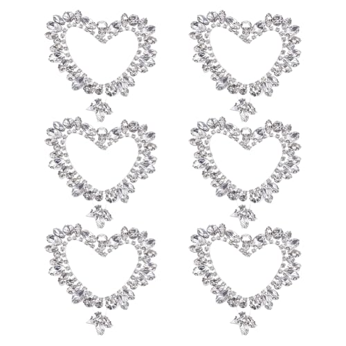FINGERINSPIRE 6 Stück Herz Stickerei Applikation Aus Glas Strass 6x6cm Herz Aufnäher Applikation Kristall Patches Applikationen Kleidungsstück Glänzende Strass Applikation Für Jacken Taschen von FINGERINSPIRE