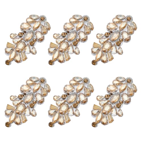 FINGERINSPIRE 6 Stück Strass Kristall Applikationen Handgefertigt PeachPuff Farbe Strass Aufnäher Glas Dekorationen Zum Aufbügeln/Aufnähen Applikationen Für Brautschärpen Hochzeits Dekoration von FINGERINSPIRE
