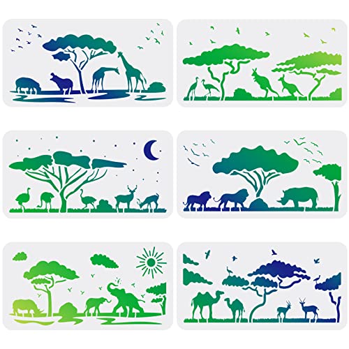 FINGERINSPIRE 6 Stück Tierschablonen Schablonen 15x30cm Wildtiere Zeichnung Malschablonen Löwe Giraffe Elefant Nashorn Muster Wiederverwendbare Schablonen zum Malen auf Holz, Boden, Wand und Fliesen FINGERINSPIRE 6 Stück Tierschablonen Schablonen 15x30cm Wildtiere Zeichnung Malschablonen Löwe Giraffe Elefant Nashorn Muster Wiederverwendbare Schablonen zum Malen auf Holz, Boden, Wand und Fliesen von FINGERINSPIRE