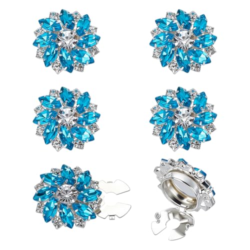 FINGERINSPIRE 6 x Strass-Blumen-Knopfabdeckungen, 25,5 mm Durchmesser, Cyan, abnehmbare Kristallknopfabdeckungen für Damen, Hemd, Legierung, Clips zum Basteln, Basteln, Kleidung, dekorativ FINGERINSPIRE 6 x Strass-Blumen-Knopfabdeckungen, 25,5 mm Durchmesser, Cyan, abnehmbare Kristallknopfabdeckungen für Damen, Hemd, Legierung, Clips zum Basteln, Basteln, Kleidung, dekorativ von FINGERINSPIRE