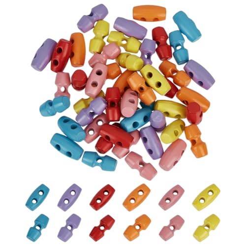FINGERINSPIRE 48 Stück Mini Knebelknöpfe Aus Legierung Mit 1 und 2 Löchern 10x5mm Bunte Winzige Nähhorn Knebelknöpfe 6 Farben Mikro Nähknöpfe In Olivenform Kleine Bowling Nähknöpfe Für Näharbeiten von FINGERINSPIRE