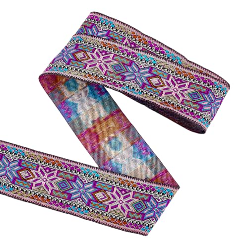 FINGERINSPIRE 7 m Jacquardband Im Ethno Stil 50mm Breit Polyester Blumenstickereiband Vintage Lila Besticktes Gewebtes Besatzband Zum Nähen Basteln Kleidungszubehör Dekoration FINGERINSPIRE 7 m Jacquardband Im Ethno Stil 50mm Breit Polyester Blumenstickereiband Vintage Lila Besticktes Gewebtes Besatzband Zum Nähen Basteln Kleidungszubehör Dekoration von FINGERINSPIRE