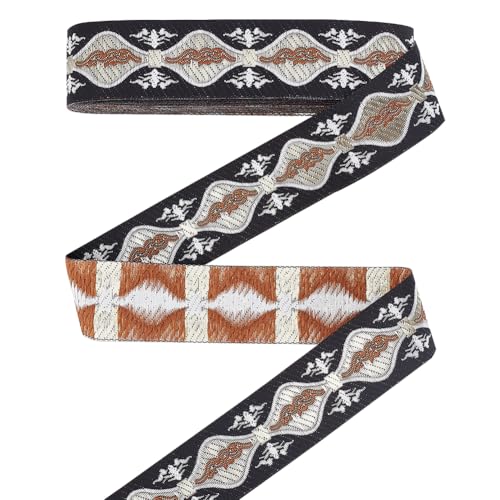 FINGERINSPIRE 7 m Vintage Jacquardband 35mm Schwarze Blumenstickerei Jacquardbesatz Polyester Retro Blumenband Retro Dekor Nähband Für Kleidung Hochzeit Geschenkverpackung FINGERINSPIRE 7 m Vintage Jacquardband 35mm Schwarze Blumenstickerei Jacquardbesatz Polyester Retro Blumenband Retro Dekor Nähband Für Kleidung Hochzeit Geschenkverpackung von FINGERINSPIRE