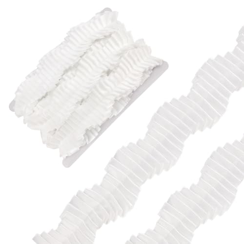 FINGERINSPIRE 7.3 m Weißes Gewelltes Plissiertes Spitzenband 40mm Breit Polyester Rüschenband Einfassband Stoff Zum Nähen Basteln Rüschenbesatz Für Kleider Stirnbänder Kleidung DIY Dekoration FINGERINSPIRE 7.3 m Weißes Gewelltes Plissiertes Spitzenband 40mm Breit Polyester Rüschenband Einfassband Stoff Zum Nähen Basteln Rüschenbesatz Für Kleider Stirnbänder Kleidung DIY Dekoration von FINGERINSPIRE