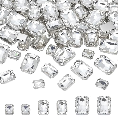 FINGERINSPIRE 75 Stück Rechteckiger Achteckiger Strassstein Zum Aufnähen Flache Glaskristall Strasssteine In Verschiedenen Größen Mit Löchern Nähen Klare Strasssteine Mit Platinierten Zinken Becher FINGERINSPIRE 75 Stück Rechteckiger Achteckiger Strassstein Zum Aufnähen Flache Glaskristall Strasssteine In Verschiedenen Größen Mit Löchern Nähen Klare Strasssteine Mit Platinierten Zinken Becher von FINGERINSPIRE