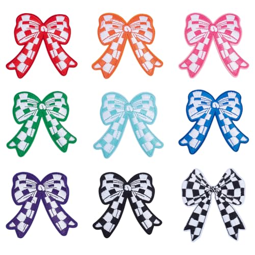FINGERINSPIRE 9 Stück 9 Farbige Bügelflicken Mit Schleife 71x73mm Schleife Polyester Stickerei Aufnäher Bunt Kariert Schleifen Aufnäher Schleifen Stickerei Applikation Für Rucksäcke Kleidung Kleider FINGERINSPIRE 9 Stück 9 Farbige Bügelflicken Mit Schleife 71x73mm Schleife Polyester Stickerei Aufnäher Bunt Kariert Schleifen Aufnäher Schleifen Stickerei Applikation Für Rucksäcke Kleidung Kleider von FINGERINSPIRE