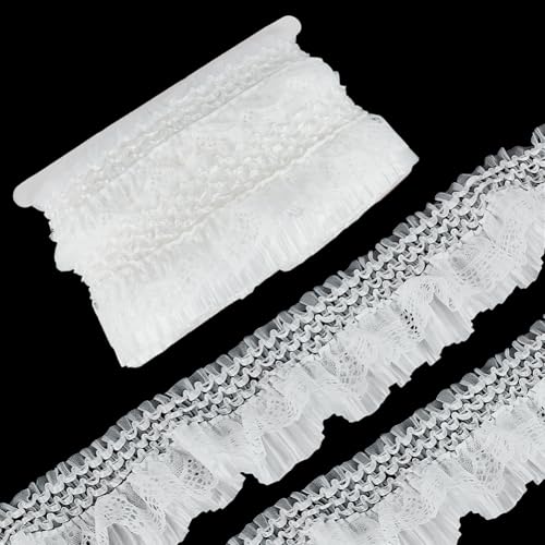 FINGERINSPIRE 9 m Weißes Elastisches Rüschen Spitzenband 75mm Breit Stoff Knitterfrei Elastisch Doppellagig Spitzenbesatz Spitzenbesatz Plisseestoff Rüschenstoff Für Brauthochzeitsdekorationen FINGERINSPIRE 9 m Weißes Elastisches Rüschen Spitzenband 75mm Breit Stoff Knitterfrei Elastisch Doppellagig Spitzenbesatz Spitzenbesatz Plisseestoff Rüschenstoff Für Brauthochzeitsdekorationen von FINGERINSPIRE