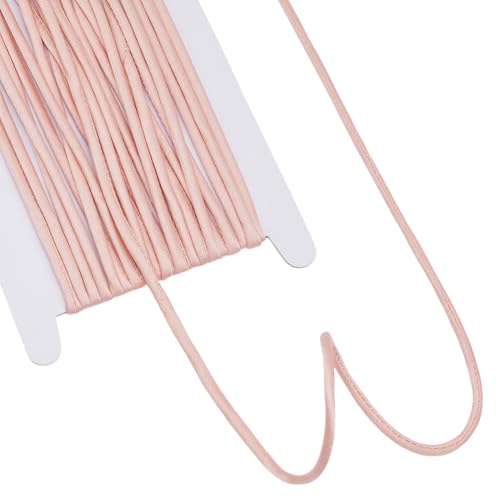 FINGERINSPIRE 9.1 m Mit Satin Überzogene Polsterschnur Rosa 5mm Geflochtene Dekorative Seilschnur Satin Seidenfaden Satin Polyesterschnur Zur Schmuckherstellung Armbänder Halsketten Perlenfaden von FINGERINSPIRE