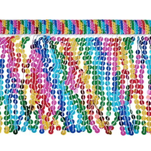 FINGERINSPIRE 9.14 m Pailletten Fransenbesatz 24cm Breit Pailletten Quaste Fransenbesatz Bunte Pailletten Quasten Nähbesatz Für Lateinamerikanische Kleider Kleidungsverzierung Kostüme Kleidungsstücke FINGERINSPIRE 9.14 m Pailletten Fransenbesatz 24cm Breit Pailletten Quaste Fransenbesatz Bunte Pailletten Quasten Nähbesatz Für Lateinamerikanische Kleider Kleidungsverzierung Kostüme Kleidungsstücke von FINGERINSPIRE