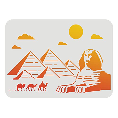 FINGERINSPIRE Ägyptische Pyramiden Schablonen 29,7x21cm Kamel Sphinx Zeichnung Malschablonen Wolke Sonne Muster Wandschablonen Wiederverwendbare Schablonen zum Malen auf Holz, Wand und Fliesen FINGERINSPIRE Ägyptische Pyramiden Schablonen 29,7x21cm Kamel Sphinx Zeichnung Malschablonen Wolke Sonne Muster Wandschablonen Wiederverwendbare Schablonen zum Malen auf Holz, Wand und Fliesen von FINGERINSPIRE
