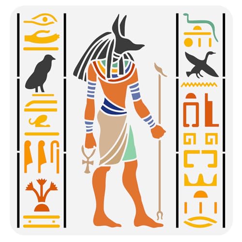 FINGERINSPIRE Ägyptischer Gott Anubis Schablone 30 x 30 cm wiederverwendbare Anubis Statue Malvorlage Ägyptisches Symbol Hieroglyphe Dekoration Schablonen zum Malen auf Holz, Wand, Stoff, Papier, FINGERINSPIRE Ägyptischer Gott Anubis Schablone 30 x 30 cm wiederverwendbare Anubis Statue Malvorlage Ägyptisches Symbol Hieroglyphe Dekoration Schablonen zum Malen auf Holz, Wand, Stoff, Papier, von FINGERINSPIRE