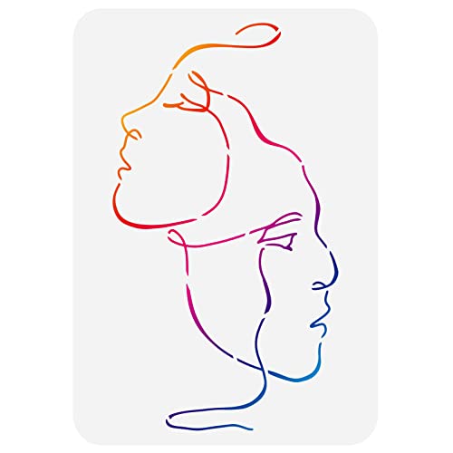 FINGERINSPIRE Abstrakte Gesichter Schablone 21x29.7cm Zwei Frauen Gesichter Schablone, Plastik Gesichter Linienmuster Malschablone, Wiederverwendbare Schablonen Für Wand Möbel Dekoration FINGERINSPIRE Abstrakte Gesichter Schablone 21x29.7cm Zwei Frauen Gesichter Schablone, Plastik Gesichter Linienmuster Malschablone, Wiederverwendbare Schablonen Für Wand Möbel Dekoration von FINGERINSPIRE