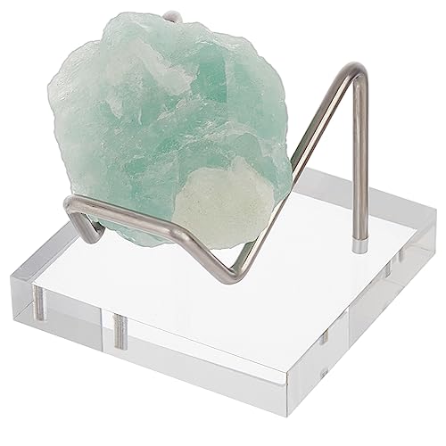 FINGERINSPIRE Acryl Stein Ausstellungsständer 5x5x4.1 cm Quadratische Basis Platin Eisen Arm Mineralproben Staffelei Halter Gegenstandsständer Für Edelsteine Achate Steine Kristallkugeln von FINGERINSPIRE