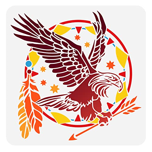 FINGERINSPIRE Adler Schablone 30x30cm Fliegender Adler Zeichnung Malerei Schablone, Kunststoff Sterne Flaggen Federn Pfeile Muster Große Wiederverwendbare Schablonen Zum Malen, Heimwerken, Dekor FINGERINSPIRE Adler Schablone 30x30cm Fliegender Adler Zeichnung Malerei Schablone, Kunststoff Sterne Flaggen Federn Pfeile Muster Große Wiederverwendbare Schablonen Zum Malen, Heimwerken, Dekor von FINGERINSPIRE