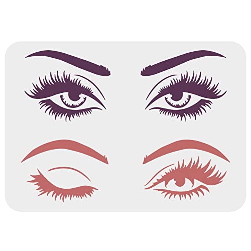 FINGERINSPIRE Augen Schablonen Zum Malen 29.7x21cm Schöne Augenschablonen, Zwei Paar Augen Und Augenbrauen, Wiederverwendbare Frauen Augenmuster Schablone DIY Art Decor Für Holzschilder, Segeltuch FINGERINSPIRE Augen Schablonen Zum Malen 29.7x21cm Schöne Augenschablonen, Zwei Paar Augen Und Augenbrauen, Wiederverwendbare Frauen Augenmuster Schablone DIY Art Decor Für Holzschilder, Segeltuch von FINGERINSPIRE