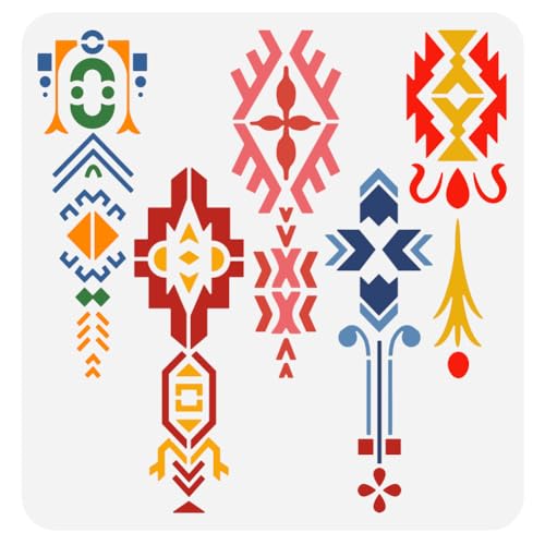 FINGERINSPIRE Azteken Malschablone 30x30 cm Art Deco Tropfenmuster Schablone Geometrische Figur Zeichenvorlage Dreieck Raute Dekor Schablone Zum Malen Auf Holz Wandmöbeln FINGERINSPIRE Azteken Malschablone 30x30 cm Art Deco Tropfenmuster Schablone Geometrische Figur Zeichenvorlage Dreieck Raute Dekor Schablone Zum Malen Auf Holz Wandmöbeln von FINGERINSPIRE