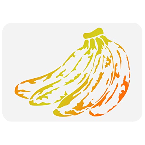 FINGERINSPIRE Bananen Schablone Zum Malen 21x29.7cm Wiederverwendbar Bananenbündel Zeichenschablone Obst Bananenmuster Schablone Zum Malen An Der Wand, Holz, Stoff, Papier Und Möbel von FINGERINSPIRE