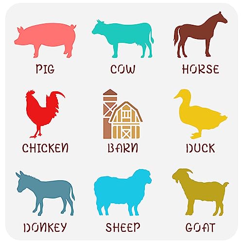 FINGERINSPIRE Bauernhoftiere Schablone 30x30 cm Schwein Schablone Kuh Schablone Pferde Schablone Hühner Schablone Scheunen Schablone Enten Schablone Esel Schablone Schaf Tempalte Ziegen Schablone FINGERINSPIRE Bauernhoftiere Schablone 30x30 cm Schwein Schablone Kuh Schablone Pferde Schablone Hühner Schablone Scheunen Schablone Enten Schablone Esel Schablone Schaf Tempalte Ziegen Schablone von FINGERINSPIRE