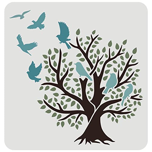FINGERINSPIRE Baum des Lebens und Vögel Schablone 30x30cm Baum Vögel Muster Malschablone Waschbar Wiederverwendbar DIY Kunsthandwerk Schablonen natürliche Pflanzenschablonen Basteln Fensterwand FINGERINSPIRE Baum des Lebens und Vögel Schablone 30x30cm Baum Vögel Muster Malschablone Waschbar Wiederverwendbar DIY Kunsthandwerk Schablonen natürliche Pflanzenschablonen Basteln Fensterwand von FINGERINSPIRE