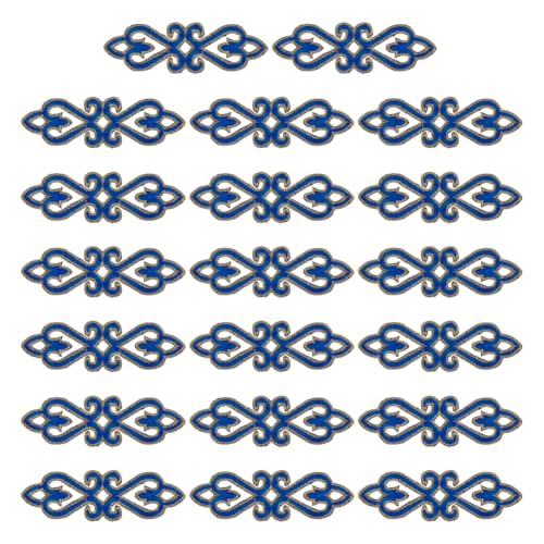 FINGERINSPIRE Bestickte Applikationen mit goldenem Rand, 4,9 x 12,7 cm, blaues Polyester, traditionelles Bügelbild, goldfarbene Schnörkelverzierung, Nähflicken für Kleidung, Jeans, Kleid, Hut FINGERINSPIRE Bestickte Applikationen mit goldenem Rand, 4,9 x 12,7 cm, blaues Polyester, traditionelles Bügelbild, goldfarbene Schnörkelverzierung, Nähflicken für Kleidung, Jeans, Kleid, Hut von FINGERINSPIRE