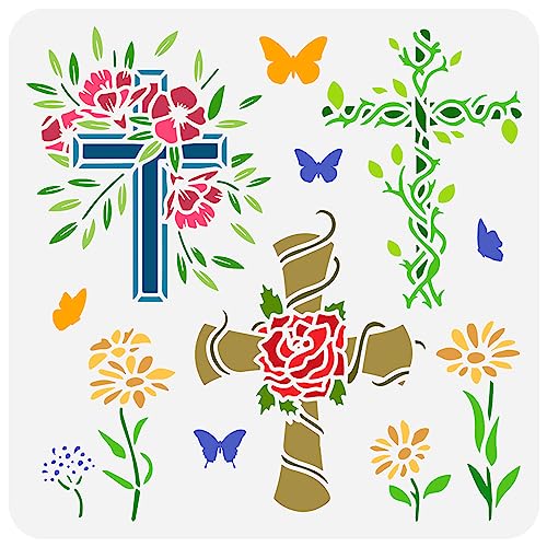 FINGERINSPIRE Blumen Kreuz Malschablone 30x30 cm Wiederverwendbar 3 Stile Blumen Kruzifix Zeichenvorlage Kreuz Themen Schablone Blumenranken Schablone Zum Malen Auf Holz Wandmöbeln FINGERINSPIRE Blumen Kreuz Malschablone 30x30 cm Wiederverwendbar 3 Stile Blumen Kruzifix Zeichenvorlage Kreuz Themen Schablone Blumenranken Schablone Zum Malen Auf Holz Wandmöbeln von FINGERINSPIRE