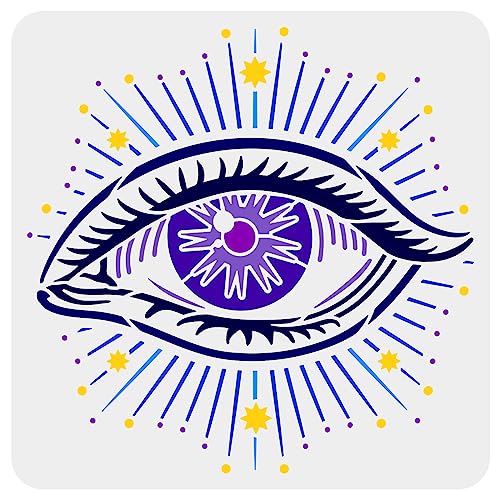 FINGERINSPIRE Böser Blick Schablone 30x30 cm Wiederverwendbare Augen Schablone Zum Malen Großes Quadratisches Auge Mit Licht Vorlage 8 Spitze Sterne Schablone Symbol Schablone Für Heim DIY Handarbeit FINGERINSPIRE Böser Blick Schablone 30x30 cm Wiederverwendbare Augen Schablone Zum Malen Großes Quadratisches Auge Mit Licht Vorlage 8 Spitze Sterne Schablone Symbol Schablone Für Heim DIY Handarbeit von FINGERINSPIRE