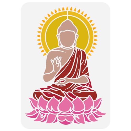 FINGERINSPIRE Buddha Malerei Schablone 21x29.7cm Wiederverwendbare Buddha Muster Zeichnung Vorlage DIY Kunst Lotus Buddha Statue Dekoration Schablone für Malerei auf Holz Wand Stoff Möbel FINGERINSPIRE Buddha Malerei Schablone 21x29.7cm Wiederverwendbare Buddha Muster Zeichnung Vorlage DIY Kunst Lotus Buddha Statue Dekoration Schablone für Malerei auf Holz Wand Stoff Möbel von FINGERINSPIRE