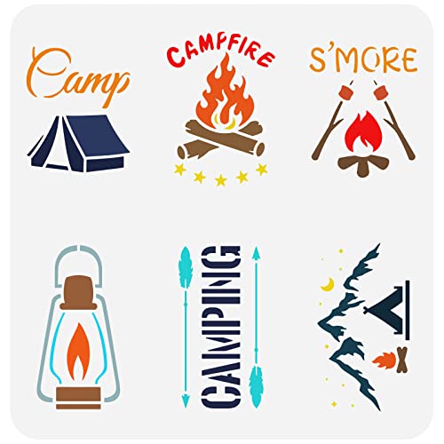 FINGERINSPIRE Camping Mini Tag Schablone 30x30cm Kunststoff PET Lagerfeuer Malschablone, Zeltlampe Hügel Bastelschablone, DIY Schablone Für Holzschilder, Mauer, Stoff, T Shirt, Tagebuch FINGERINSPIRE Camping Mini Tag Schablone 30x30cm Kunststoff PET Lagerfeuer Malschablone, Zeltlampe Hügel Bastelschablone, DIY Schablone Für Holzschilder, Mauer, Stoff, T Shirt, Tagebuch von FINGERINSPIRE