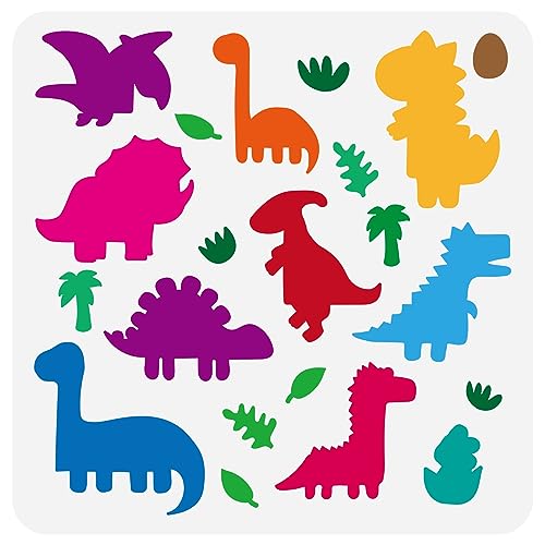 FINGERINSPIRE Cartoon Dinosaurier Schablone Zum Malen 30x30 cm Große Dinosaurier Muster Schablone Quadratische Dracheneier Vorlage Stegosaurus Tyrannosaurus Rex Flugsaurier Schablone FINGERINSPIRE Cartoon Dinosaurier Schablone Zum Malen 30x30 cm Große Dinosaurier Muster Schablone Quadratische Dracheneier Vorlage Stegosaurus Tyrannosaurus Rex Flugsaurier Schablone von FINGERINSPIRE