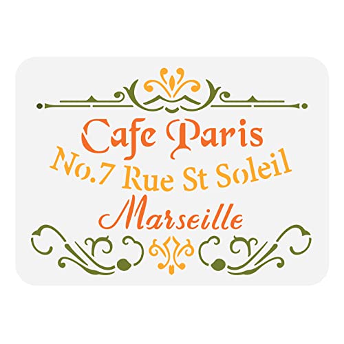 FINGERINSPIRE Classic Cafe Paris Malschablonen 29.7x21 cm Französische Schablonen Aus Kunststoff Zum Zeichnen von Vorlagen Alte Französische Wohnkultur Zum Malen Auf Segeltuch Fliesen Fußboden Mauer FINGERINSPIRE Classic Cafe Paris Malschablonen 29.7x21 cm Französische Schablonen Aus Kunststoff Zum Zeichnen von Vorlagen Alte Französische Wohnkultur Zum Malen Auf Segeltuch Fliesen Fußboden Mauer von FINGERINSPIRE
