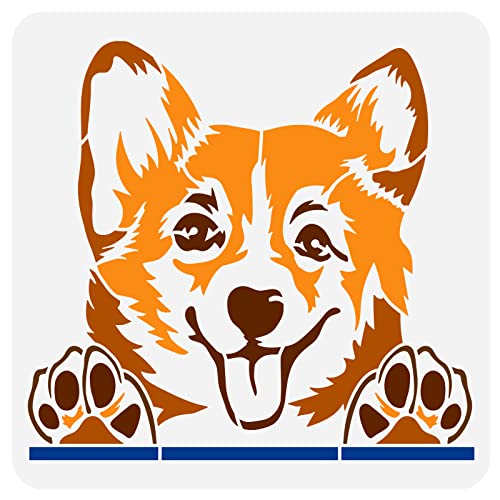 FINGERINSPIRE Corgi Hundeschablone, 30x30 cm, Wiederverwendbar, Waliser Corgi Hunde Zeichnungsschablone, DIY Handwerk, Haustier Hunde Malvorlage, Tiermotiv Schablone Zum Malen Auf Fußboden, Möbel FINGERINSPIRE Corgi Hundeschablone, 30x30 cm, Wiederverwendbar, Waliser Corgi Hunde Zeichnungsschablone, DIY Handwerk, Haustier Hunde Malvorlage, Tiermotiv Schablone Zum Malen Auf Fußboden, Möbel von FINGERINSPIRE