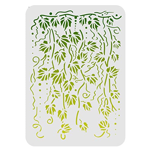 FINGERINSPIRE Creeper Vine Schablonen 29,7 x 21 cm Rebe Malschablone Wiederverwendbare Creeper Plant Schablonen Efeu-Zeichnungsvorlage zum Malen auf Holz Leinwand Papier Stoff Boden Wandfliesen… von FINGERINSPIRE